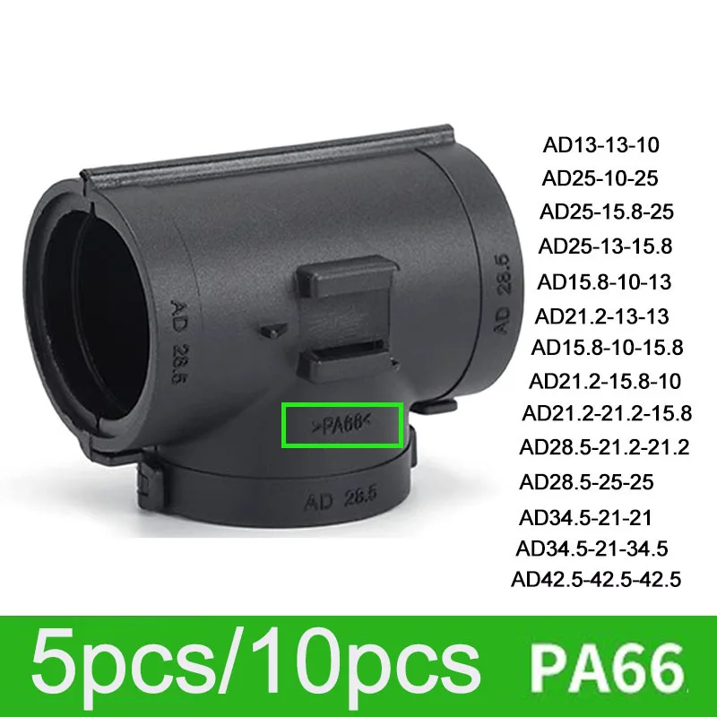 

Автомобильный гофрированный соединитель трубы PA66 нейлоновый трехходовой