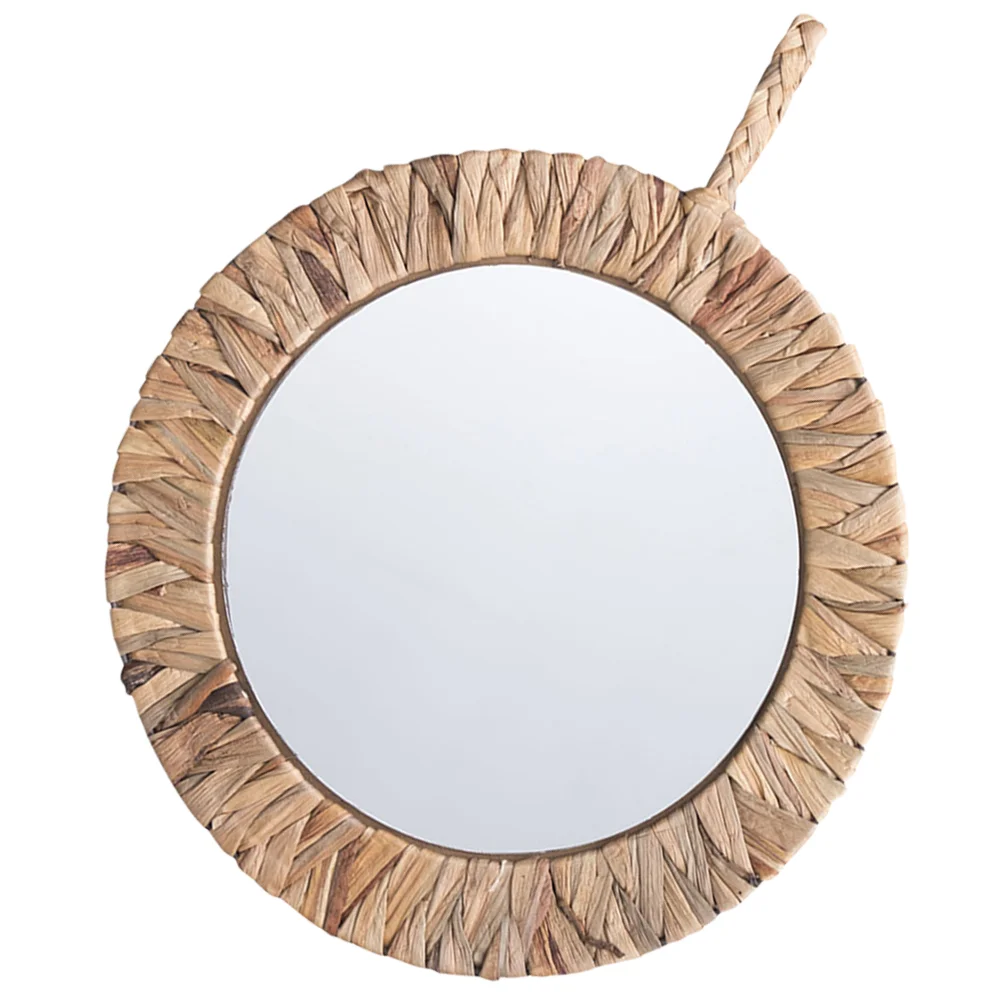 

Rustic Style Woven Mirrorsative Circle Wall Mounted Mirror Home Decoration