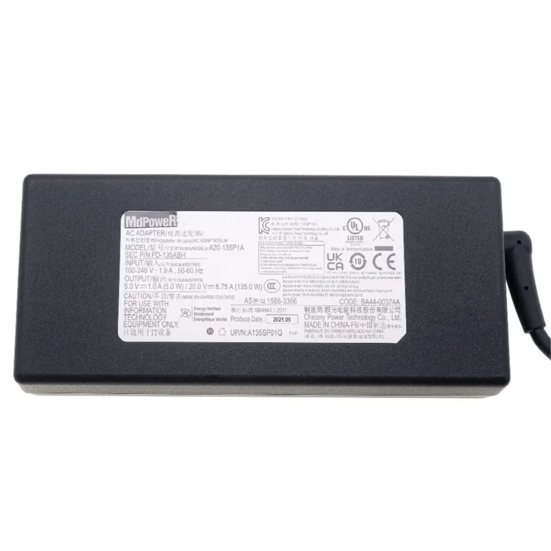 Фото Оригинальный адаптер питания A20-135P1A A21-135P1A 20V 6.75A 135W Type C AC PD-135ABH для ноутбуков SAMSUNG, зарядное устройство A135SP01Q OEM №5