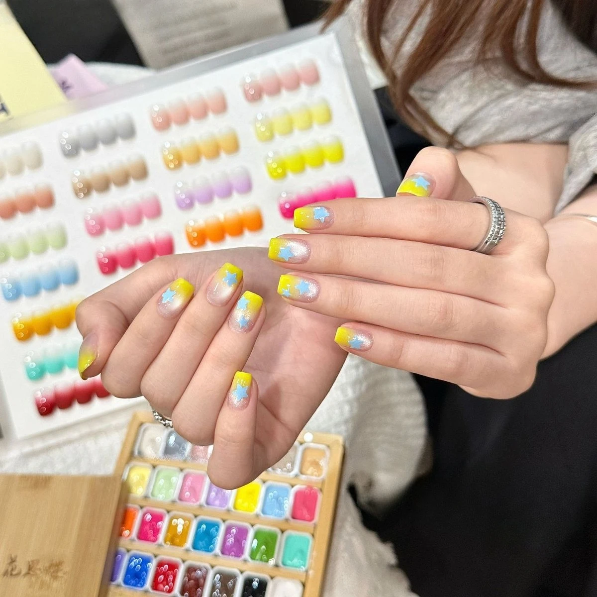 Фото 28 цветов/1 набор гель-красок для ногтей Pat Painting Gel Nail Macaron Spring Summer 4 в 1 для создания градиентного эффекта и узоров, гель для маникюра. №1