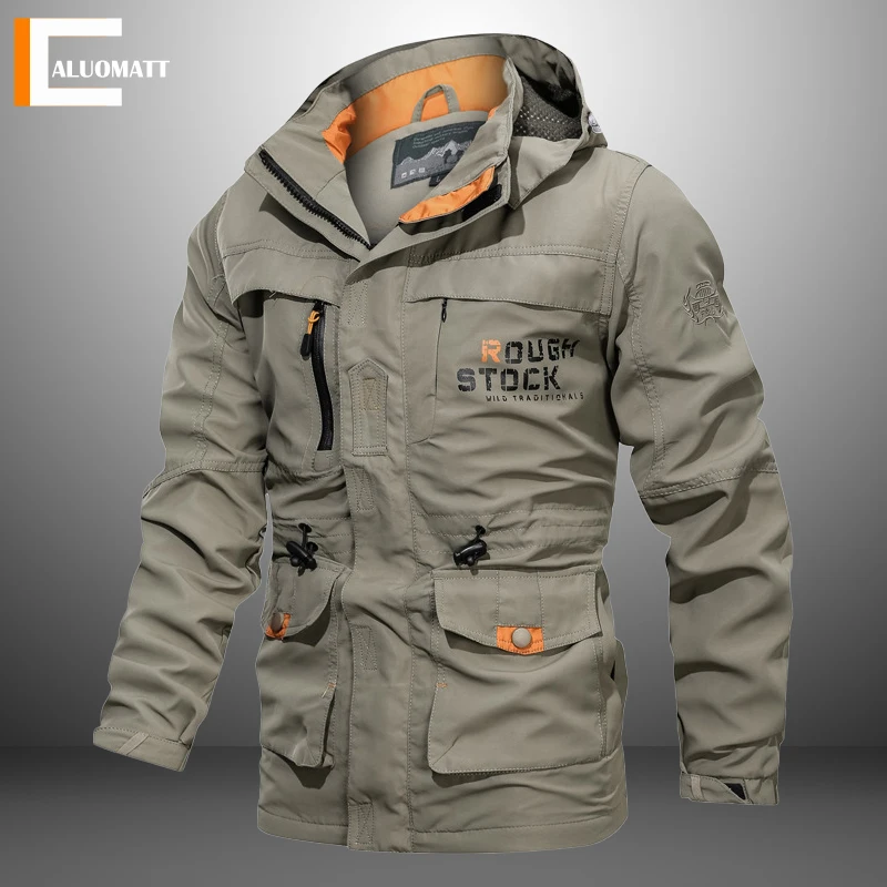 

4XL Military Cargo Jacket Men Spring Autumn Cotton Outdoor Multi-pocket Men's Pilot Jackets Casual Coat Male Chaqueta Hombre