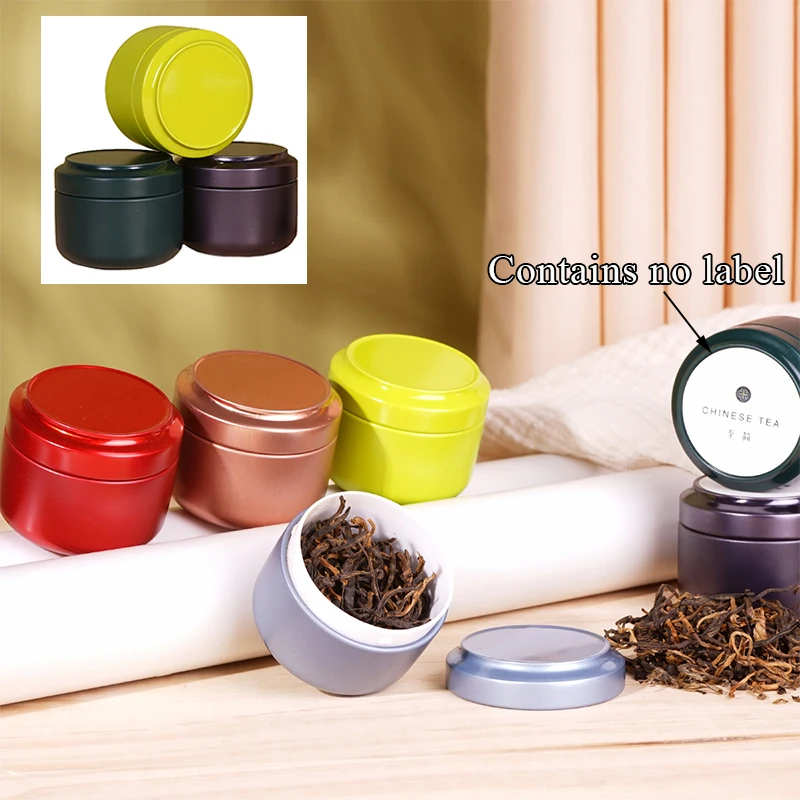

Mini Portable Round Sealed Metal Tea Can Coffee Spice Tea Container Outdoor Portable Universal Packaging Empty Tin Box