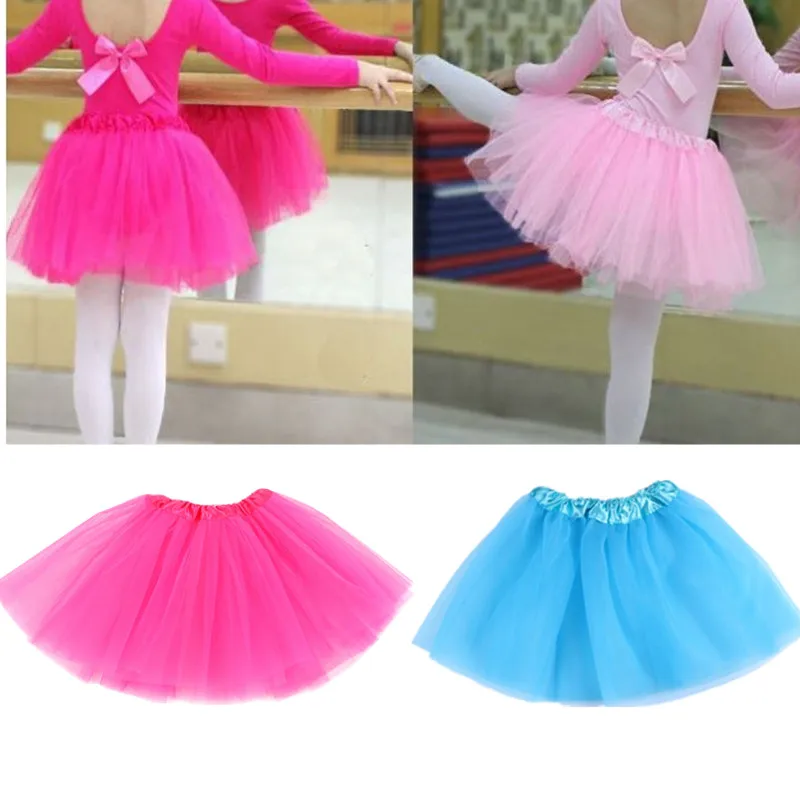 

Three-layer Tulle Skirt Girls Dance Skirts Children's Mesh Short Tutu Skirt Party Dress 2-8 Years