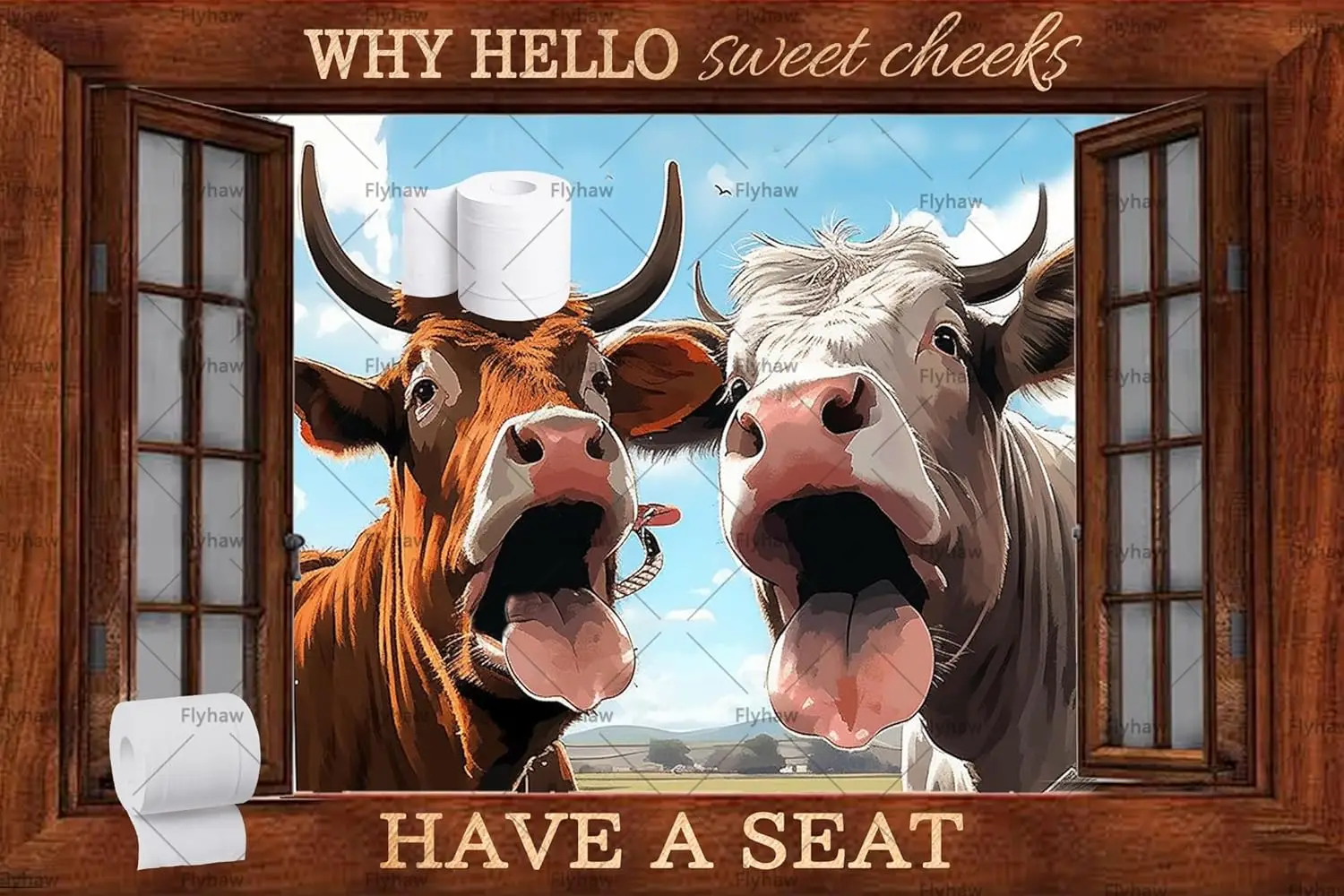 Привет сладкие щеки знак для ванной комнаты горная корова декор забавный с