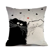 european style linen digital printing cat linen hug sofa pillowcase ddd57