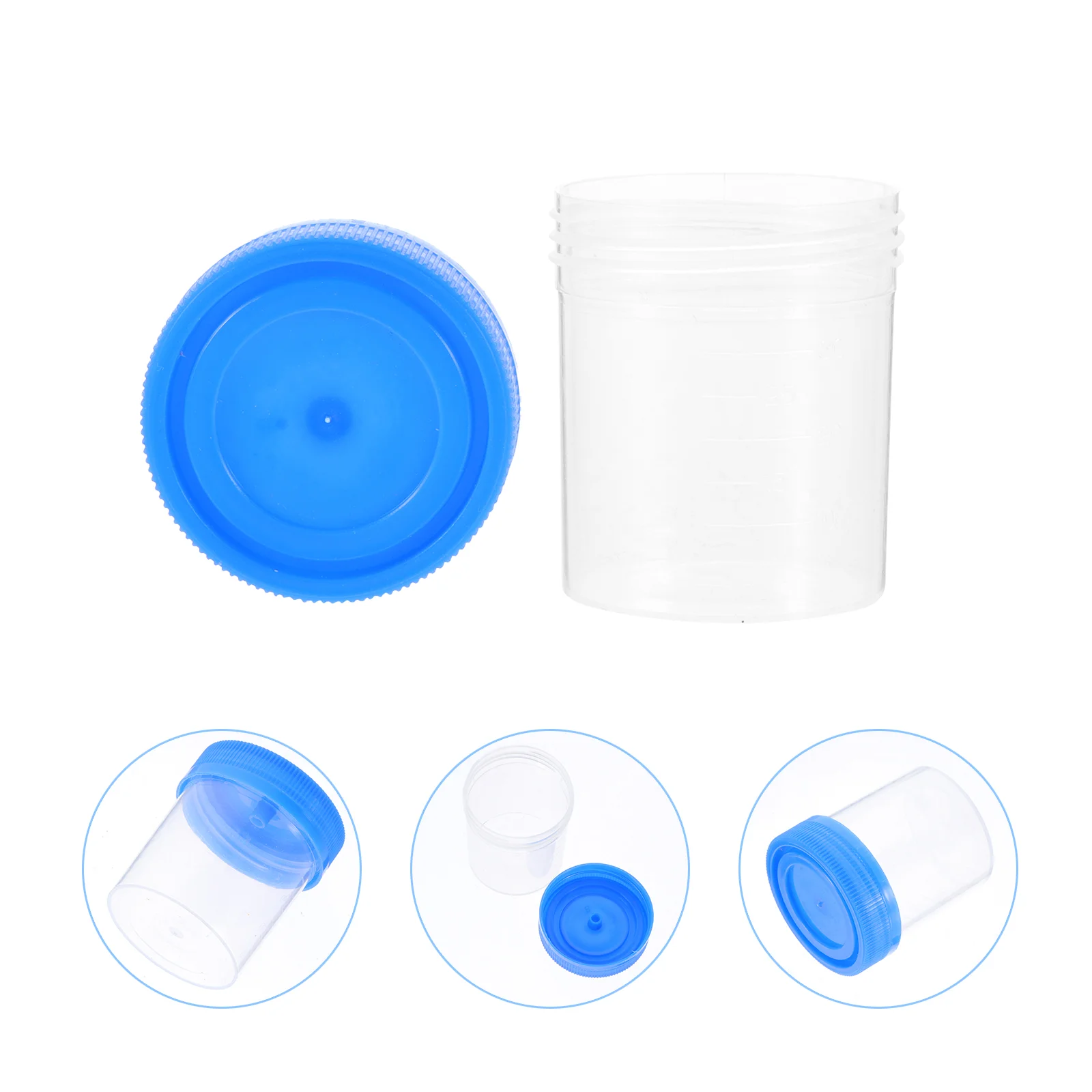 

30 Pcs Screw Plastic Sputum Cup Specimen Container Lid Test Tube Urine Pp Covers Plastic Test Tubes