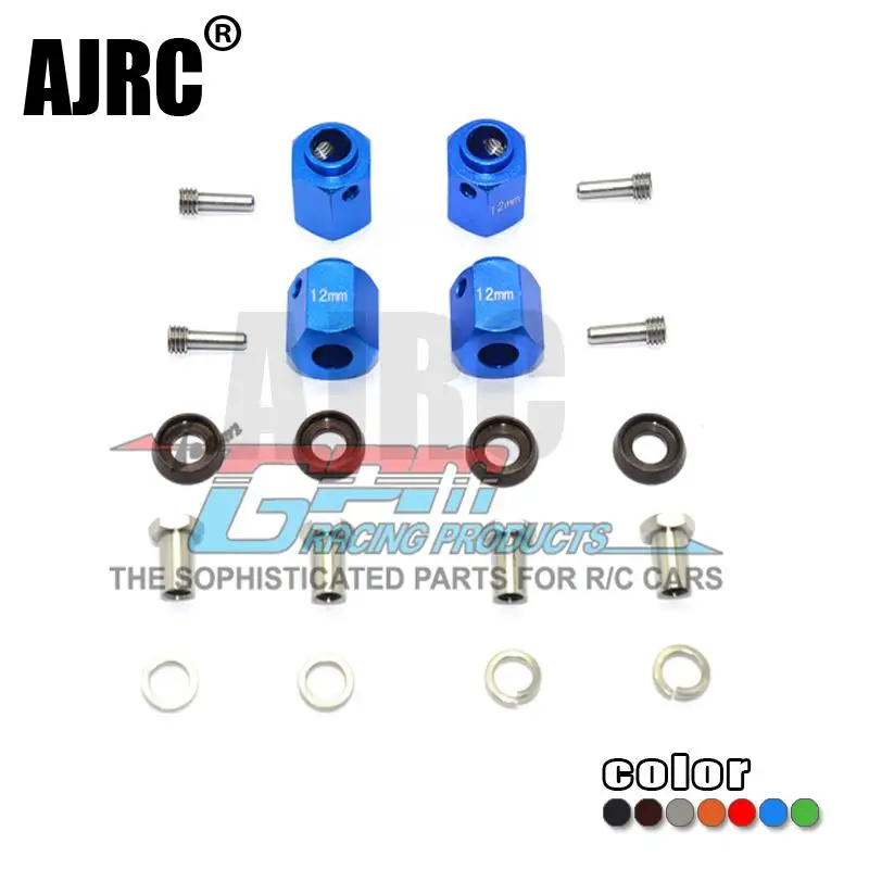 

AJRC Metal Hexagon Adapter Wheels Hubs Mount with Stainless Steel Screw Needle Extension nut for TRX-4 TRX-6 12mm