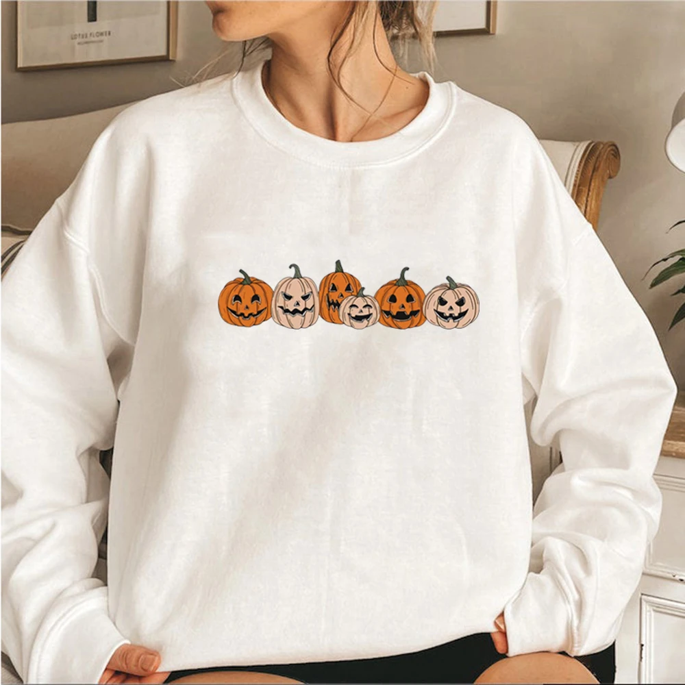 

Vintage Pumpkin Sweatshirt Fall Crewneck Sweatshirts Halloween Hoodie Jack-o-Lantern Sweatshirt Unisex Long Sleeve Pullover Tops