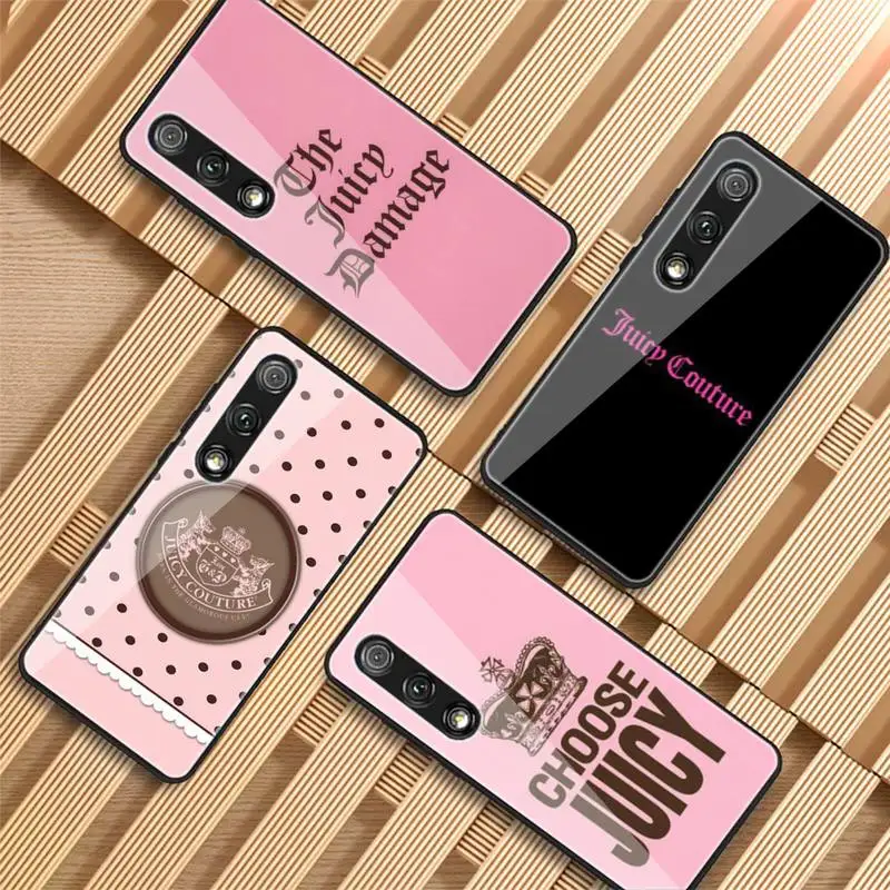 

Brand Juicyes Couture For Woman Phone Case Tempered Glass For Huawei P9 10 10plus 20 20Pro 30mate9 10 20 20Pro Honor8X 9 10 V10