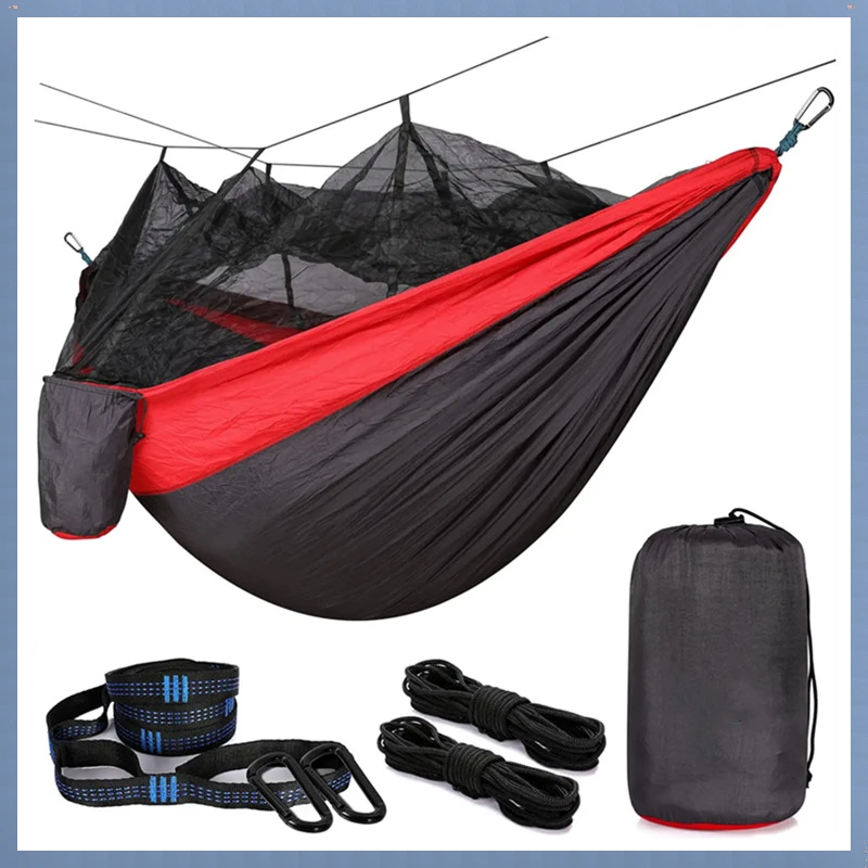 

Portable Camping Hammock with Mosquito Net Travel Hammock 210D Nylon Hammock Swing for Garden Camping Backpacking Survival Trave