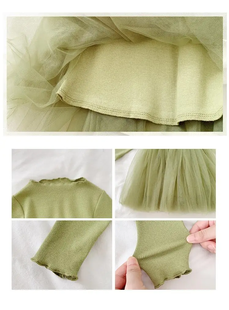 Осенние платья для девочек с изображением жимолой и вишенок в иностранном стиле