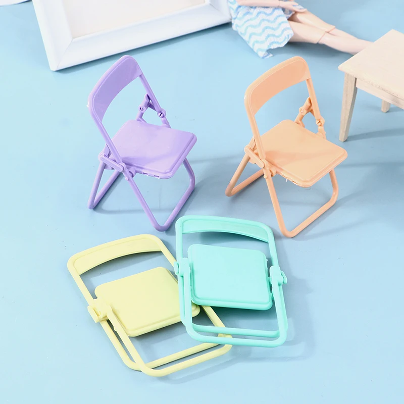1:12 Dollhouse Miniature Chair Plastic Armchair Folding Chair Simulation Furniture Doll House Decor Accessories