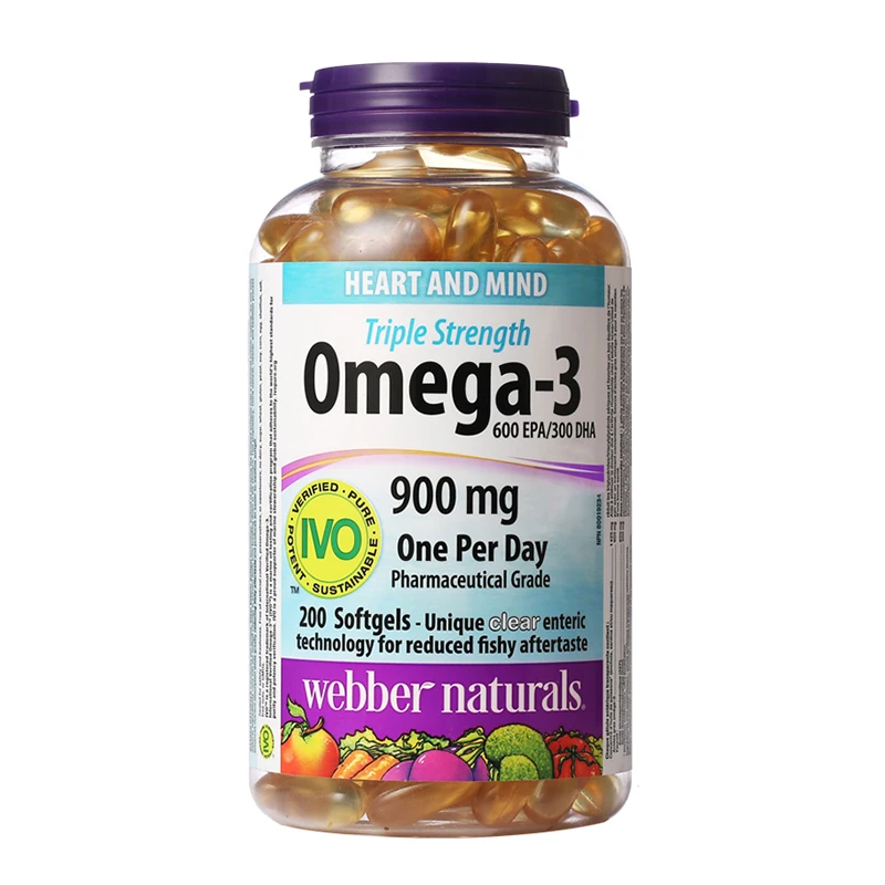 

WebberNaturals Triple Strength Deep Sea Fish Oil Omega-3 600 EPA/300 DHA 200 Softgels Free Shipping