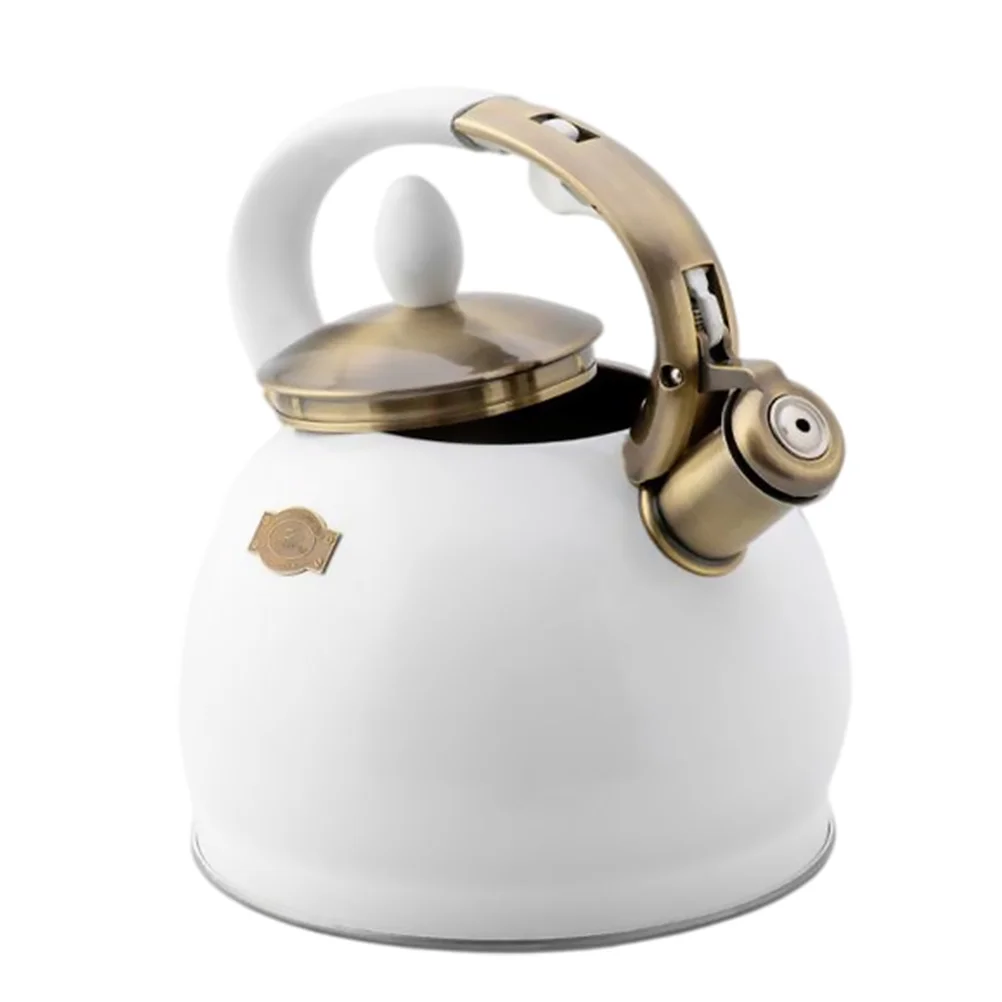 

Camping Water Jug Whistle Kettle Kitchen Gadget Pot Durable Sounding Gas Practical White Stainless Steel Boil Make Tea