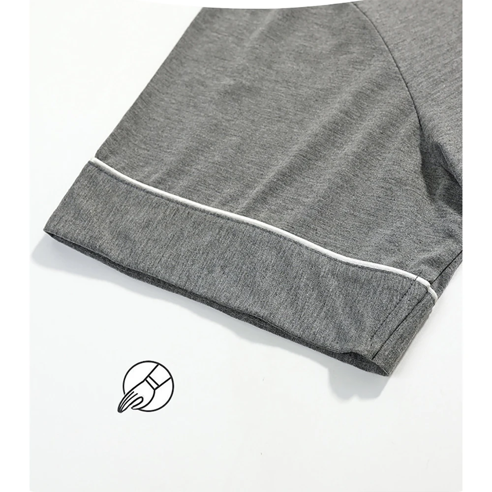 4XL Summer Casual Solid Cotton Pijamas Sleepwear Men Trendyol Plaid Pajama Sets Modal Breathable Silkly Night Cothes Nightwear