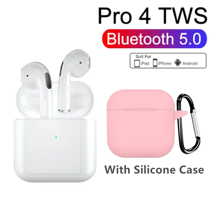 

High Quality Wireless Bluetooth Headset Pro 4 TWS Mini Earpoddings Noice Cancelling Hifi Earbuds Stereo Earphone For Apple Xiaom
