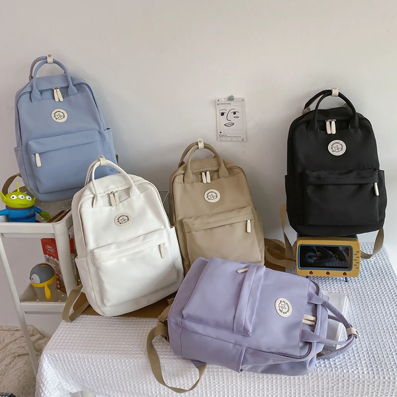 

Cute Waterproof Nylon Women Backpack Female Lovely Travel Bag Teenage Girls High Quality School Backpack Lady's Laptop Book Bag