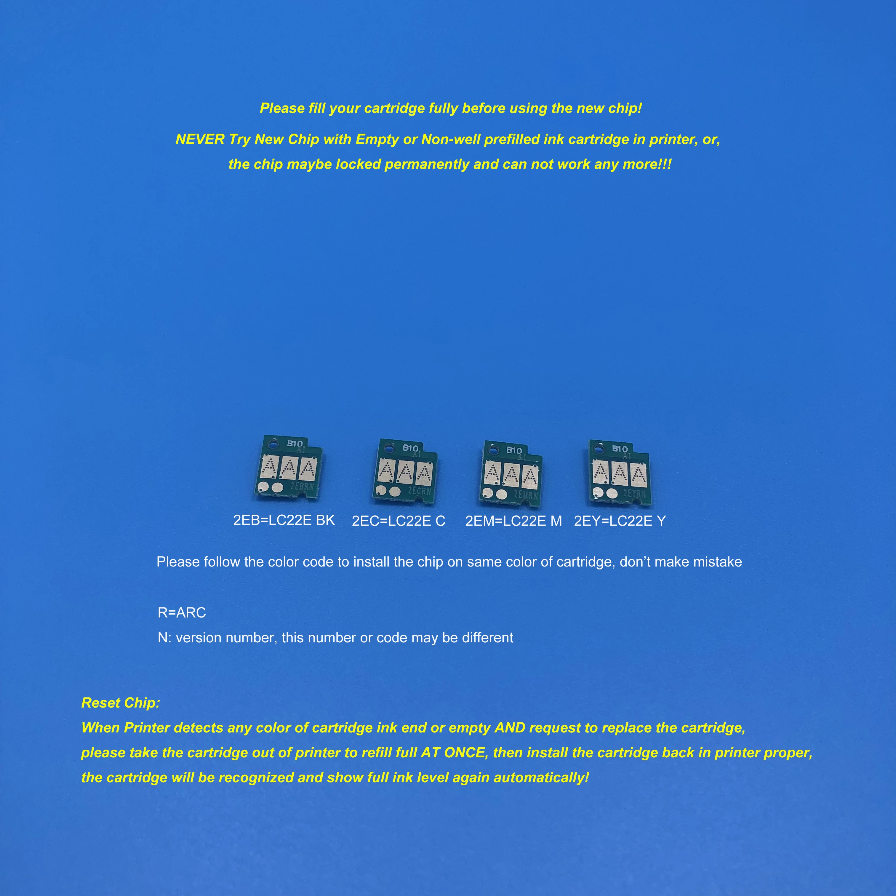 

Ａuto Reset Chip ARC Chip for LC22E LC22E Ink Cartridge for Brother MFC-J5920DW