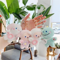 13cm rabbit and sheep plush kawaii keychain cute key chain accessories for bags anime stuffed animals soft toys for girl women