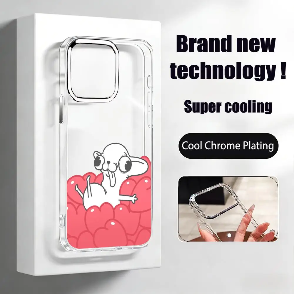 Забавный и милый чехол для телефона с чихуахуа для iPhone 17 Air, 16, 15, 14, 13, 12, 11 Pro Max Plus, с прозрачным корпусом, хромированными кнопками и кольцом для камеры (art.: 3920dae45f580) - 3920dae45f580