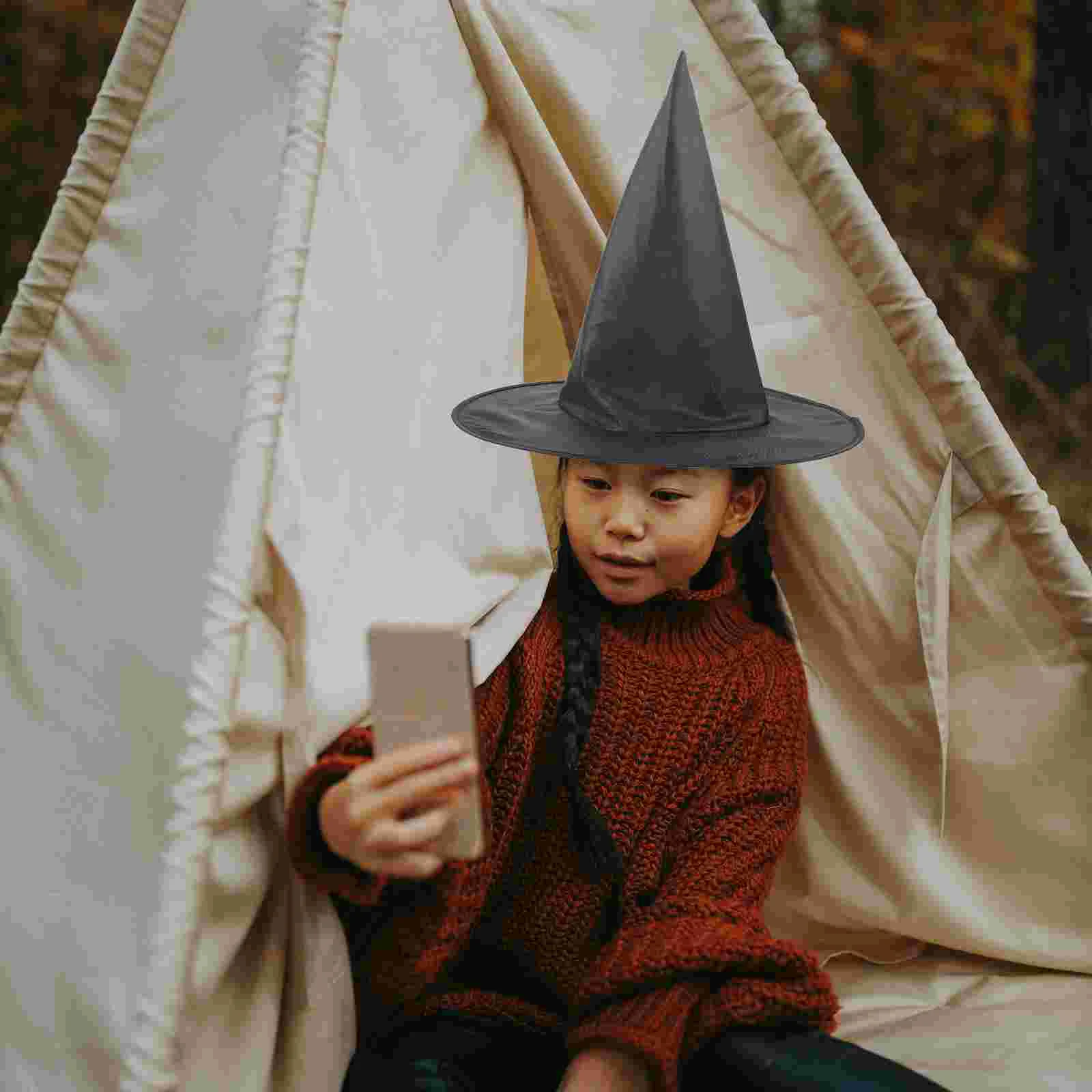 

1 Set Halloween Witch Hat Cosplay Witch Broom Prop Tutu Skirt Girl Witch Hat for Party