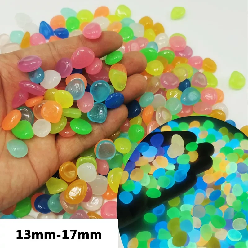 

300 pcs/Pack Garden Decor Luminous Stones Glow In Dark Decorative Pebbles Outdoor Fish Tank Decoration Pebble Rocks Aquarium