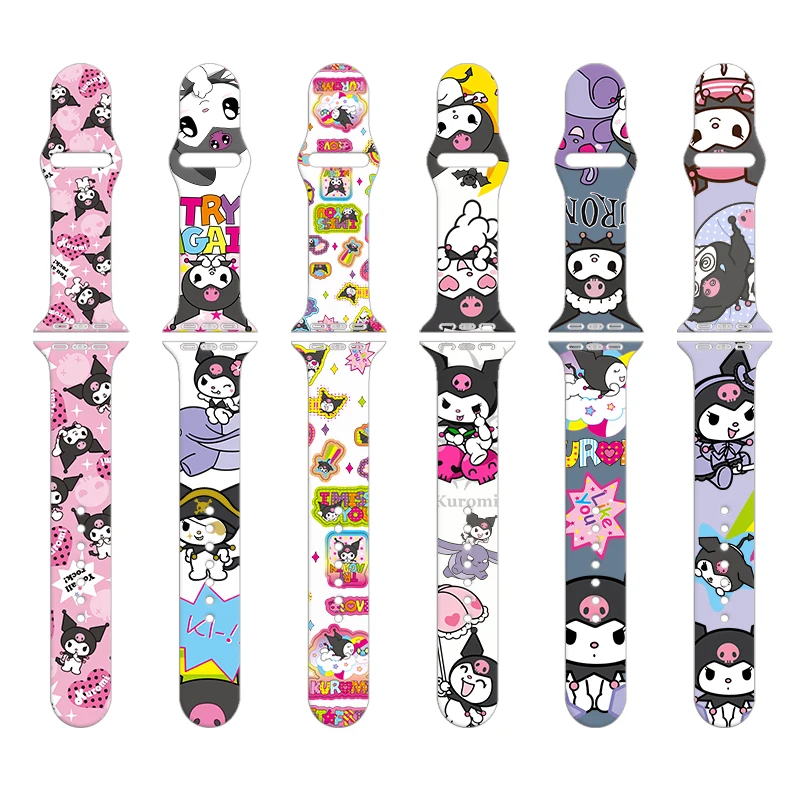 

Cartoon Kuromi Mickey Minnie Silicone Strap for iWatch Band 38/40/41mm 42/44/45mm Bracelet Apple Watch 6 5 4 3 SE 7