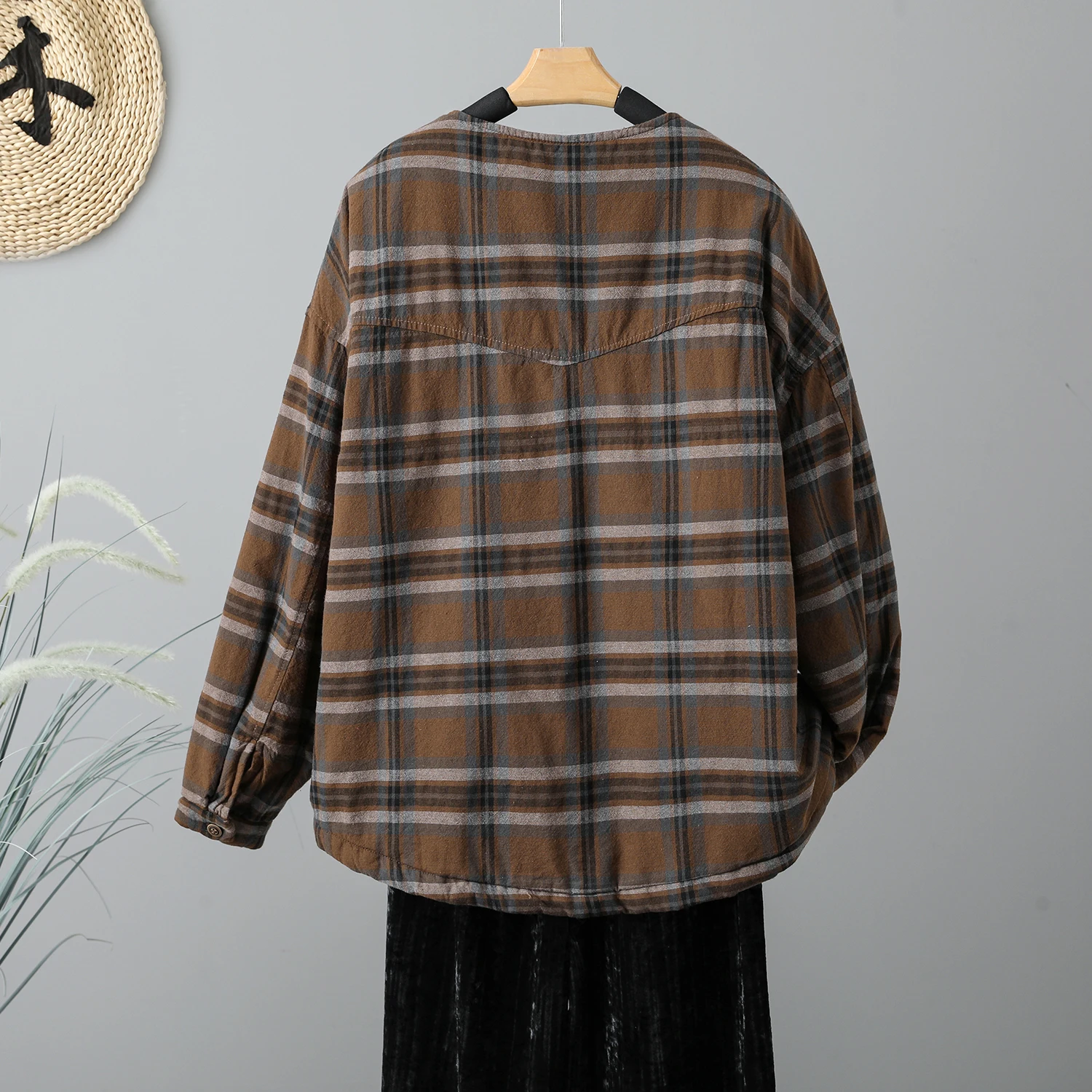 Утечка ~ женский зимний ретро-пуховик из промытого льняного полотна жареный цвет