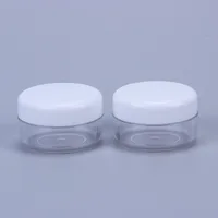 10 Gram Bottles 0.35 oz Plastic Pot Jars Clear Round Acrylic Container for Travel, Cosmetic, Makeup, Bead, Sample, Lip Balm, Can