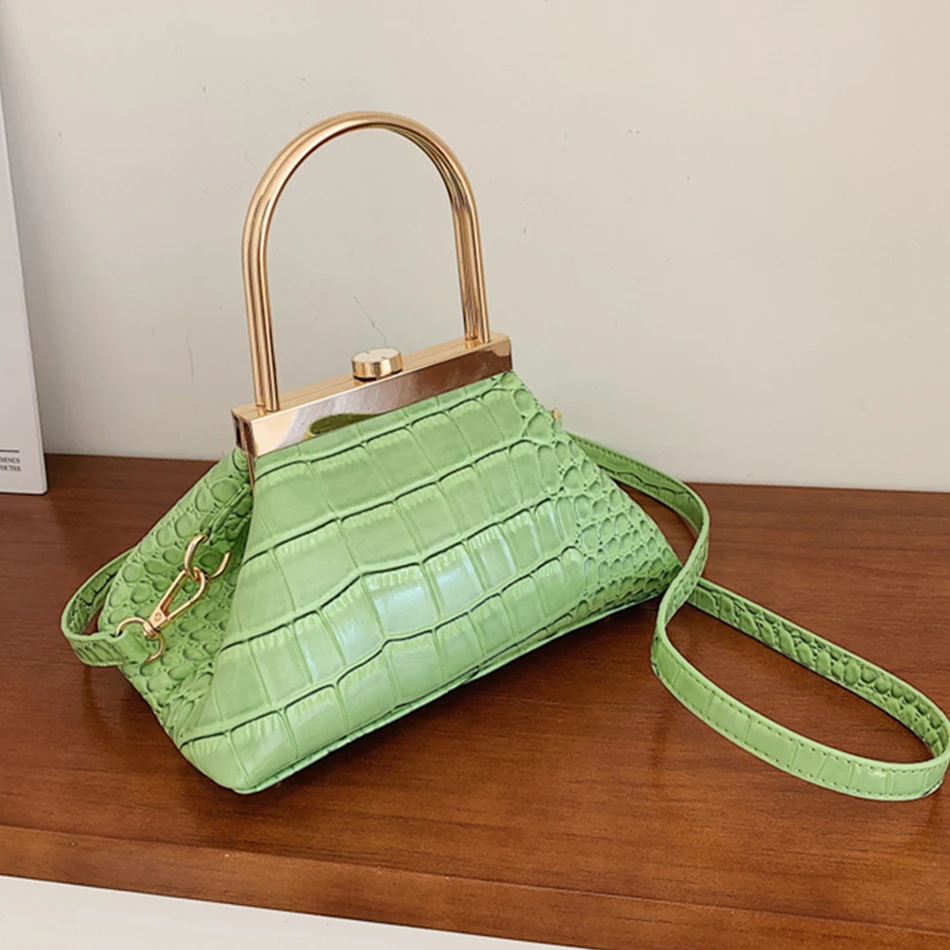 

Designer Metal Handle Cute Tote Women's Fashion Small Shoulder Bag Luxury Female Handbag Brand PU Leather Travel Bag Coin Purses