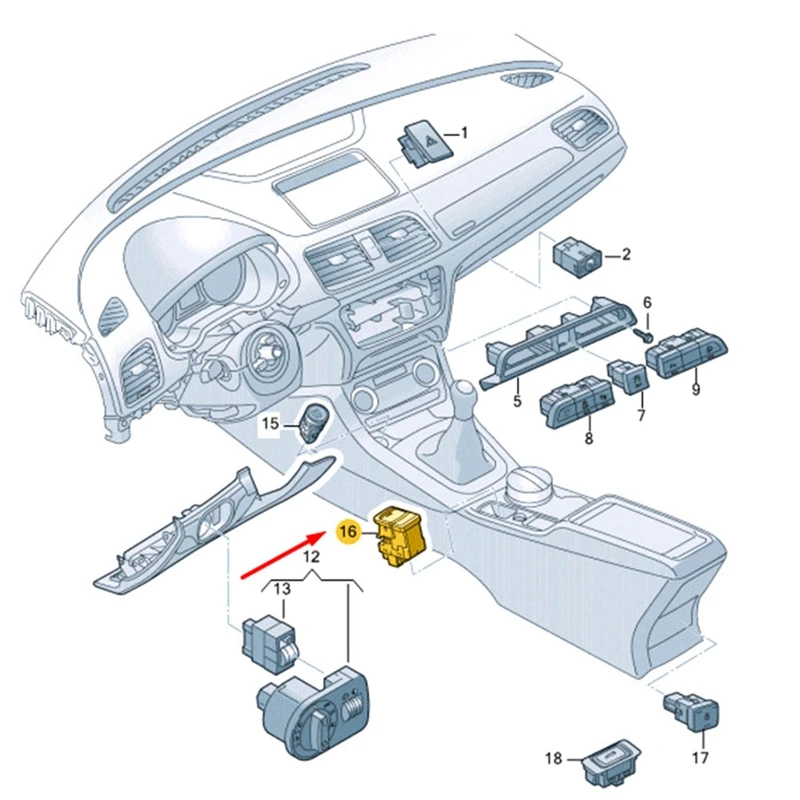 Электронный автоматический фрикционный тормоз EPB переключатель 8U0927225G 4K1713111B для