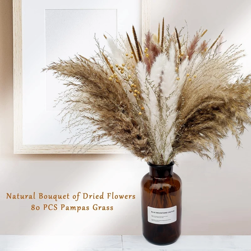 

Dried Pampas Grass 45Cm Dried Flowers Decor Fluffy Plants Dried Flowers Vases Decor Bouquet Boho For Photography Wedding