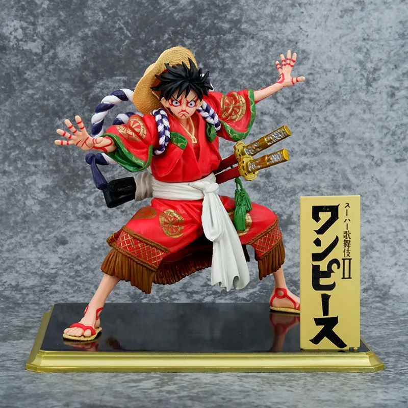 

TAKARA TOMY цельный король Кабуки соломенная шляпа Luffy кимоно и суолун ручная работа модель