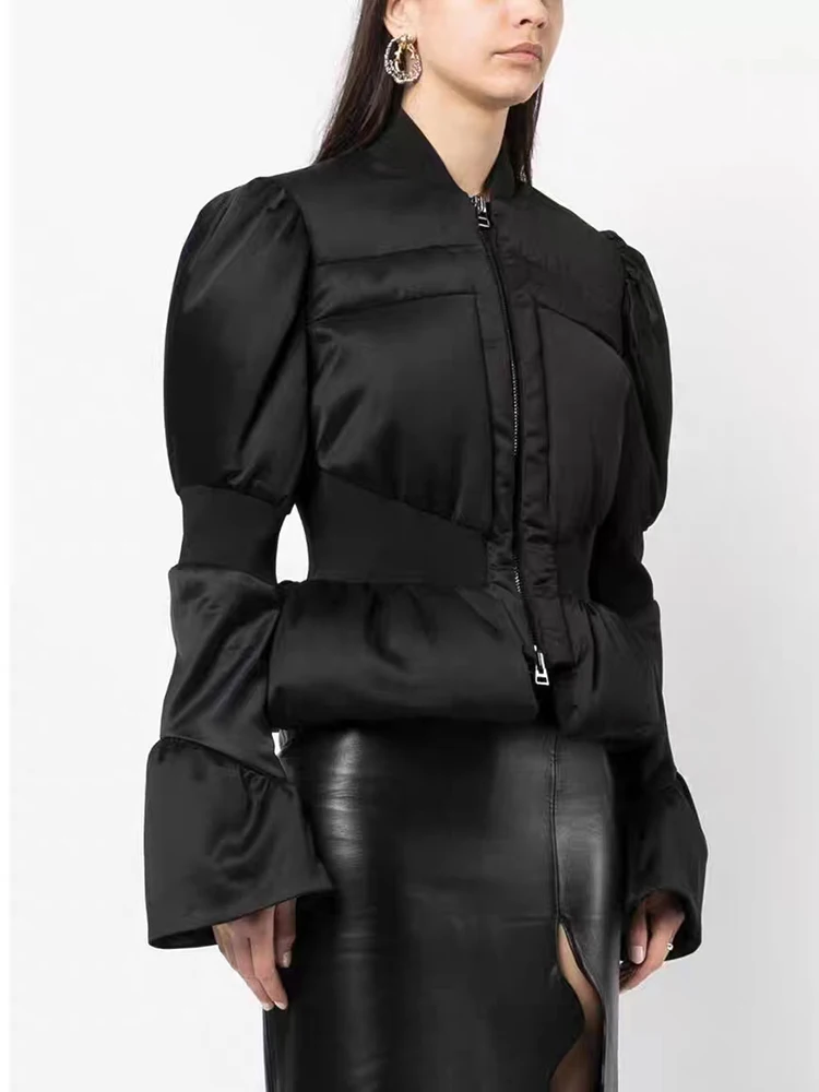 

Винтажный женский зимний пуховик с расклешенными рукавами, утепленная короткая женская куртка с наполнителем из белого утиного пуха