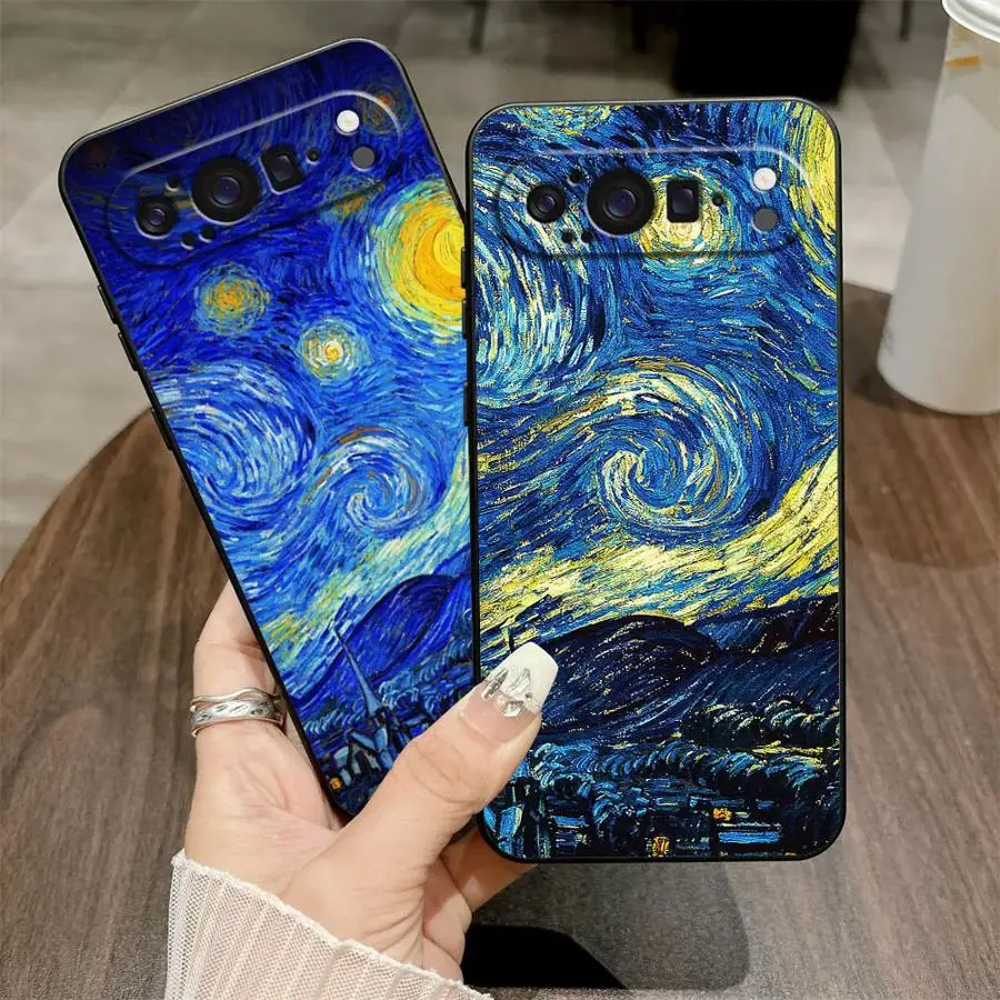 Фото Черный мягкий чехол для телефона Google Pixel 10 9 Pro XL 8a 6a 7a 6 7 8 Pro 9a Art Painting Van Gogh №3