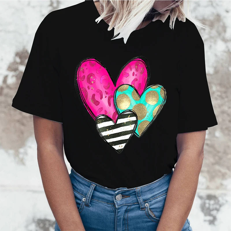 (Высококачественные футболки) новая футболка с надписью Love на День святого