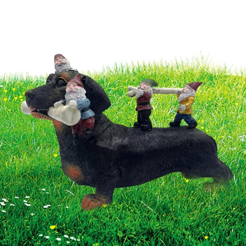 

Dachshund Gnome Dwarf Statues Decor Resin Garden Statues Of Dog Eating Bones Outdoor Yard Art Figurine Decorations Dachshund