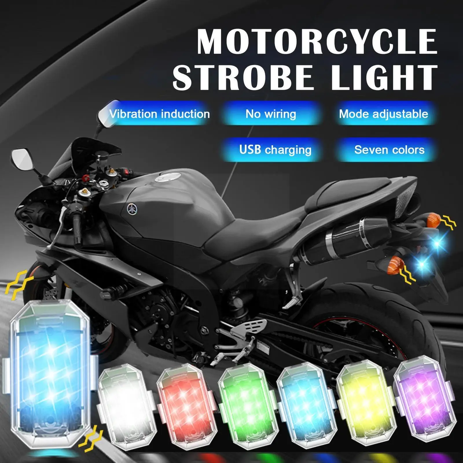 

M3 Motorcycle Strobe Light Usb Rechargeable Warning Lamp For Bikes Modified Drones Aircraft Remote Control Flashing Lights Q9x0