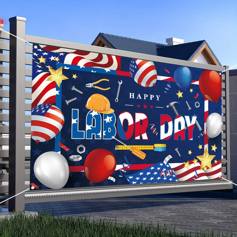 День счастья труда отпраздник работоспособности путем украшения баннера