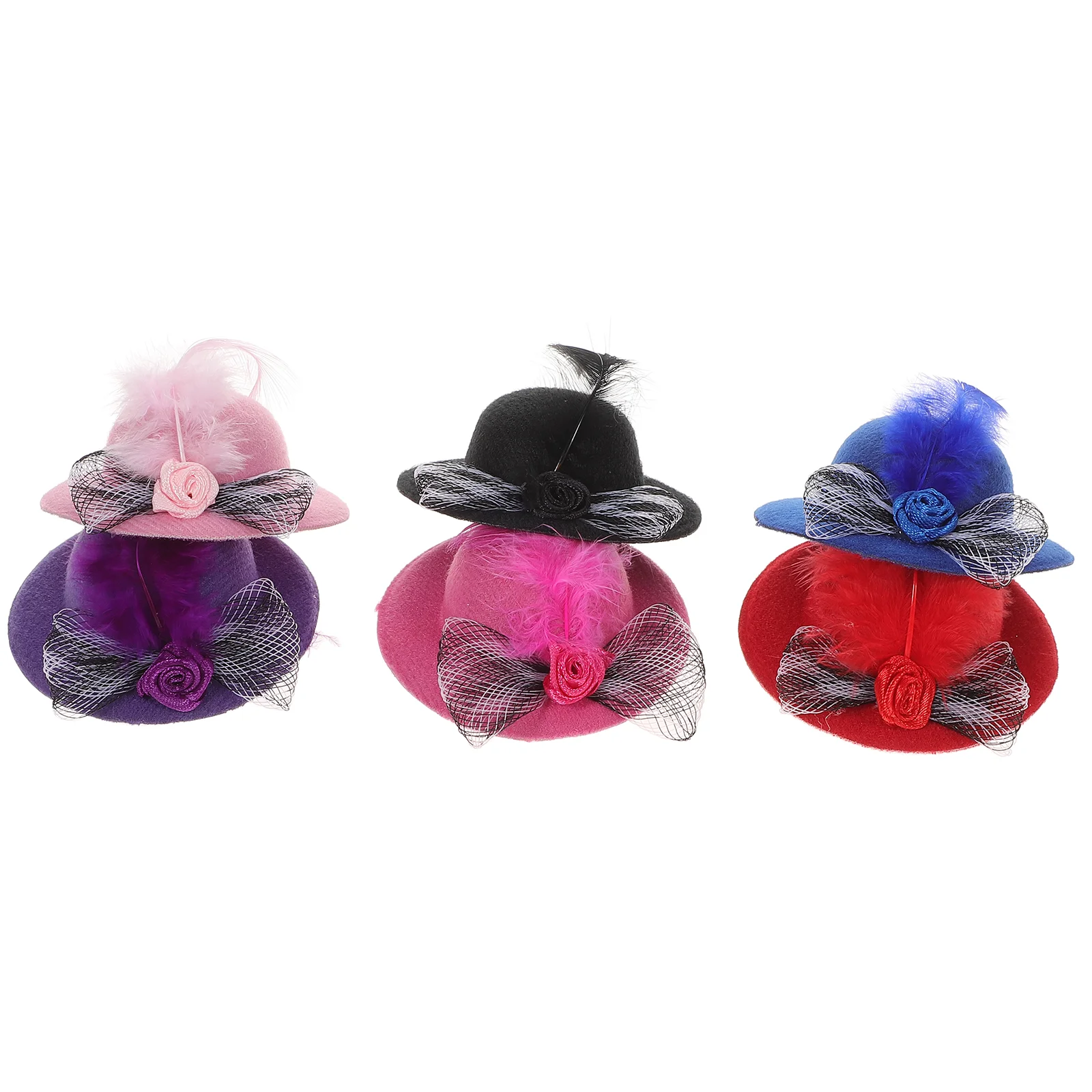 

6 Pcs Hat Girl Dolls Mini Hats Miniature Small Tea Party Craft Tiny Crafts Polyester DIY Kids Top Miss Girls