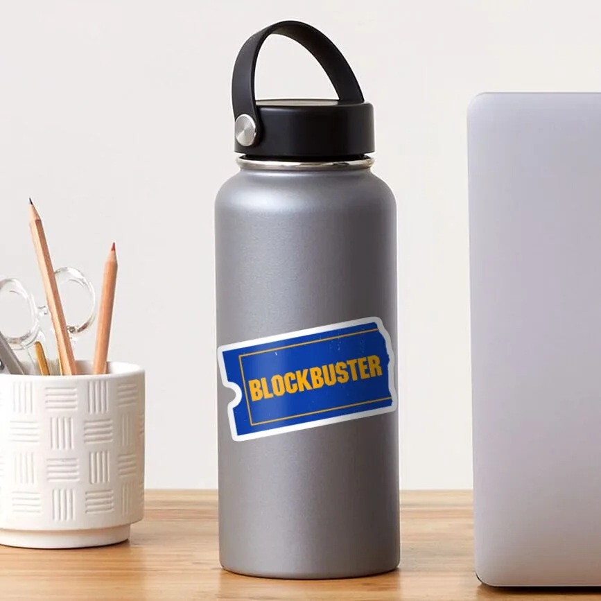 Blockbuster Video Logo 5PCS Stickers for Home Window Car Water Bottles Decor Art Living Room Anime Background Cute Luggage |