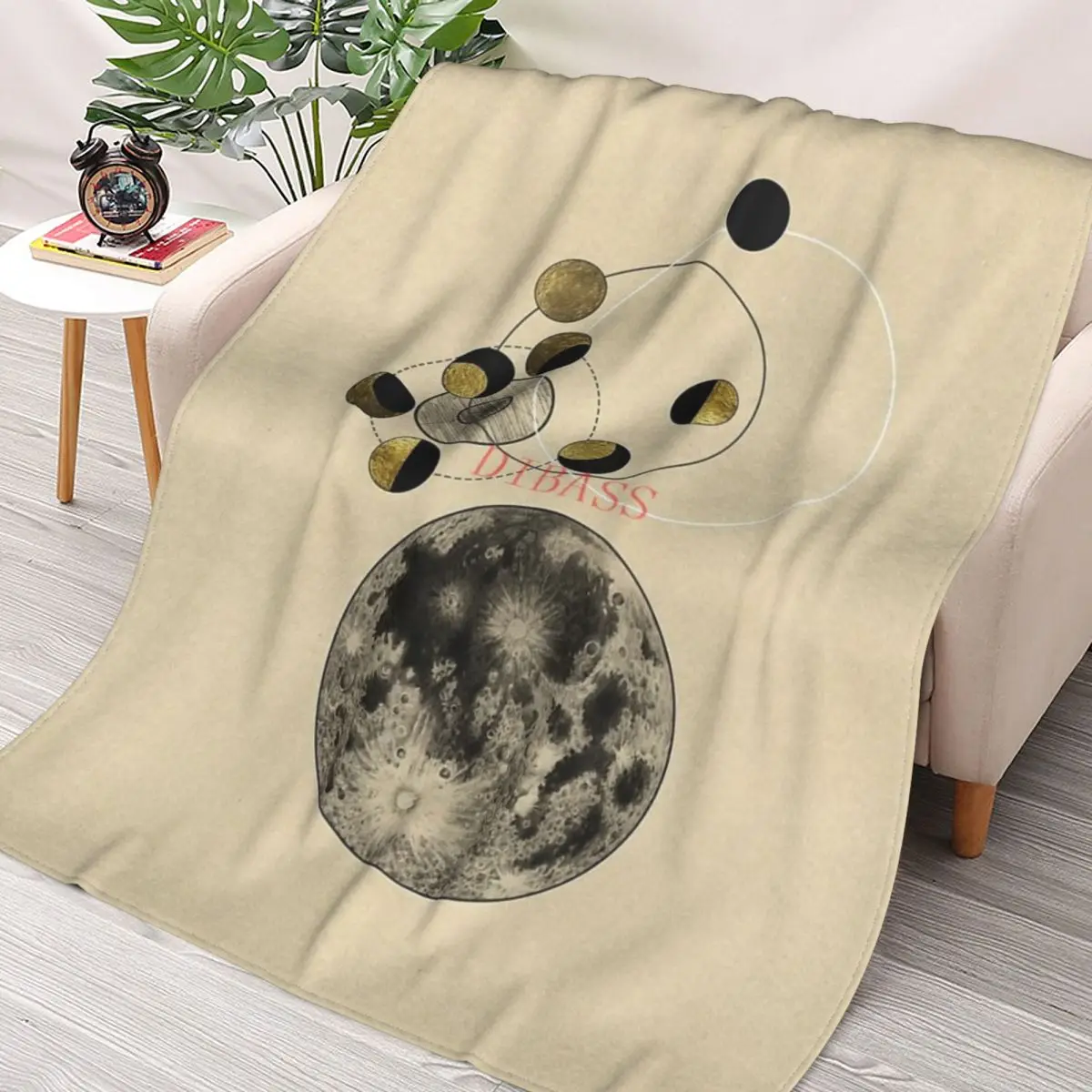 

Phases Of The Moon 3D Printed Flannel Throw Blanket