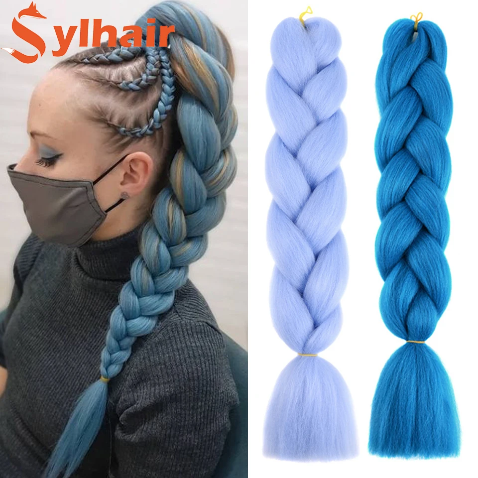 

Wholesale Single Jumbo Braids with Synthetic Hair Extensions 24Inch 100G Ombre Color Glowing Hair Extension Braids Kanekalon Hai