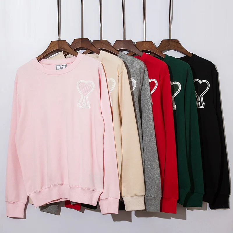 

Повседневные толстовки для мужчин и женщин, свитер с надписью Love Ami, пуловер, мужская хлопковая одежда с круглым вырезом, толстовка с капюшон...