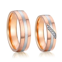 wedding rings for men and women love couples alliance rose golden titanium stainless steel jewelry marriage finger ring