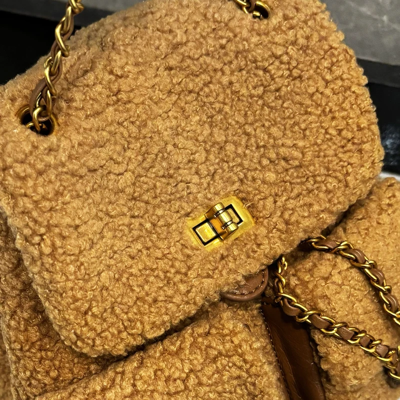 Классические рюкзаки из искусственного меха для женщин роскошные дизайнерские