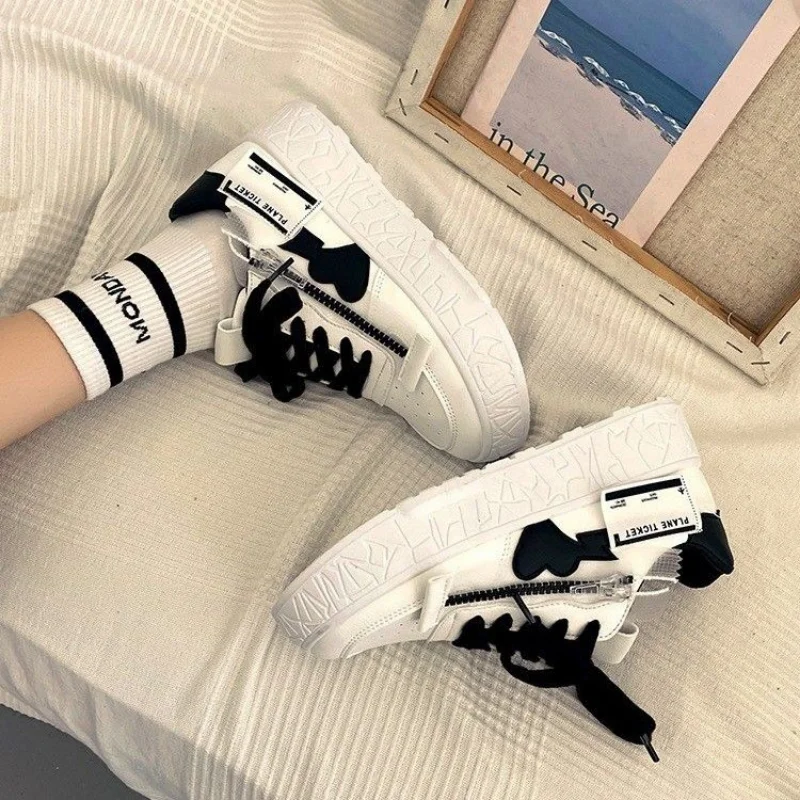 SHANPA Fashion Womens Platform Sports Shoes 2023 Contrast Color Casual Sneakers Breathable Athletic White Luxury Ladies Shoes