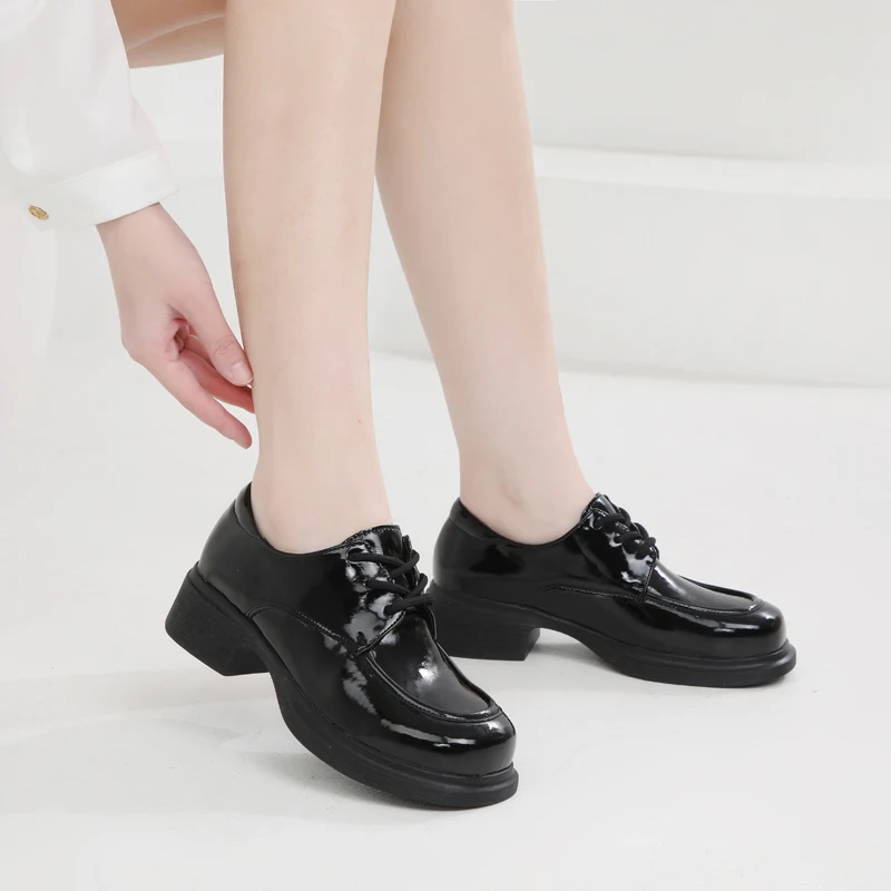 DIMANYU Loafers Women Lace-up 2023 New Spring Genuine Leather Women Oxford Shoes Large Size British Style Casual Shoes Women