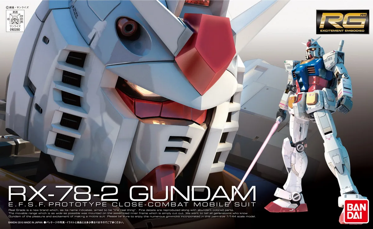 

BANDAI gundam 1/144 RG 01 RX-78-2 GUNDAM model kids assembled Robot Anime action figure toys