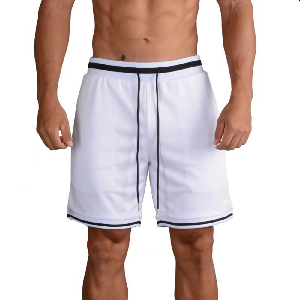 

Mens Breathable Basketball Shorts White Mesh Fitness Sports Leisure Workout Sport Pants Quick Dry Gyms Outdoor Running Shorts